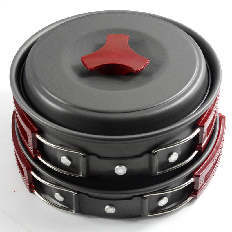 152X72MM Non Stick Aluminum Camping Cookware Set Portable Folding Cooking Pot Currency US