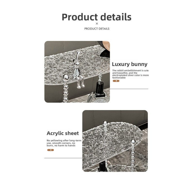 Modern Minimalist Design Acrylic Double-layer Standing Type Storage Rack for Bathroom Desktop