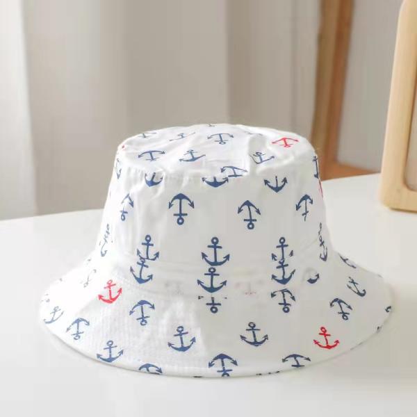 2022 Summer Plain Dyed Panama Children Cotton Cartoon Bucket Hat for Boys and Girls