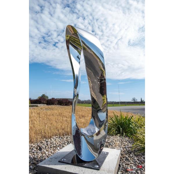 Large Mobius H6 Stainless Steel Sculpture Abstract Outdoor Art for Contemporary Decor