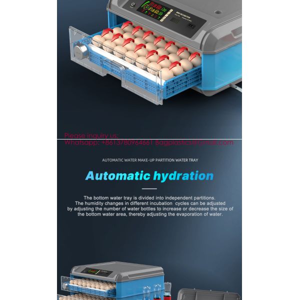 100 to 300 Eggs Incubator Automatic Egg 300-Egg High Hatching Rate Mini Incubator for Chicken Duck Quail Farm or Home Use Automatic Chicken Solar Incubator Intelligent Control Poultry Chicken Hatch