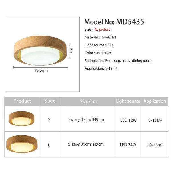 Wooden Round Ceiling Lights For Bedroom Iron Surface Mounted Rooms Lighting（WH-WA-28）
