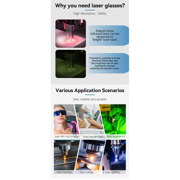 OD6 LASER 532 laser protection glasses laser protector laser eye protection co2 laser protection glasses 750-2000nm laser level glasses protective glasses for laser laser goggles laser protect glasses
