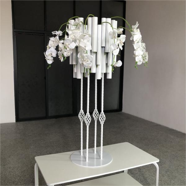 Ouro Prata Casamento Centrais Flor Estand à Venda Tubos de Metal Branco