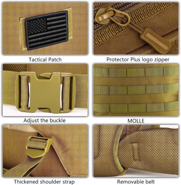 Tactical Military Army Backpack, Tactical Hiking Daypack 70-85L Military MOLLE Assault Backpack Army Traveling Campi