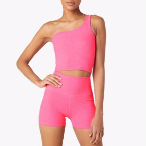 87% Polyester Cropped Biker Shorts Sets Moisture Wicking 4 Way Stretch