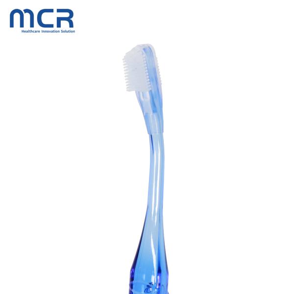 Medical Suction Toothbrush with Silicone Bristles Suction Hole and Transparent Handle for Oral Care