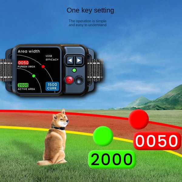 Smart GPS Pet Electronic Fence Dog Wireless Outdoor IPX7 Waterproof Rechargeable Nylon Fashion Anti-Lost Electric Shock Collar
