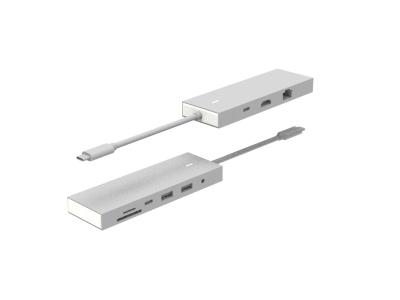 Tipo C para USB 3.0 Adaptador USB C Hub 9 em 1 Estação de acoplagem 4K HDMI PD Data 6 Portes Tipo C USB Hub