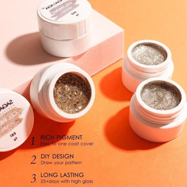 Vegan Soild Private Label Platinum Pot Nails High Pigment Chrome Paint Gel Set for Luxury Style Nail Art Style Luxury