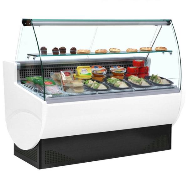 Refrigerador horizontal comercial da exposição da carne com o diodo emissor de luz interno da parte superior