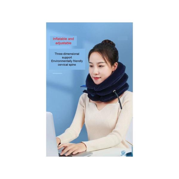 Portable Full Velvet Adjustable Neck Collar Pillow Brace for Neck Cervical Traction