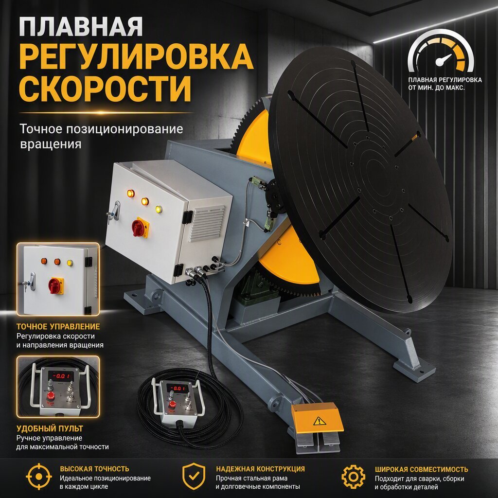 Heavy Duty Welding Positioner Smooth Stepless Rotation 0-135° Adjustable Tilt Worktable