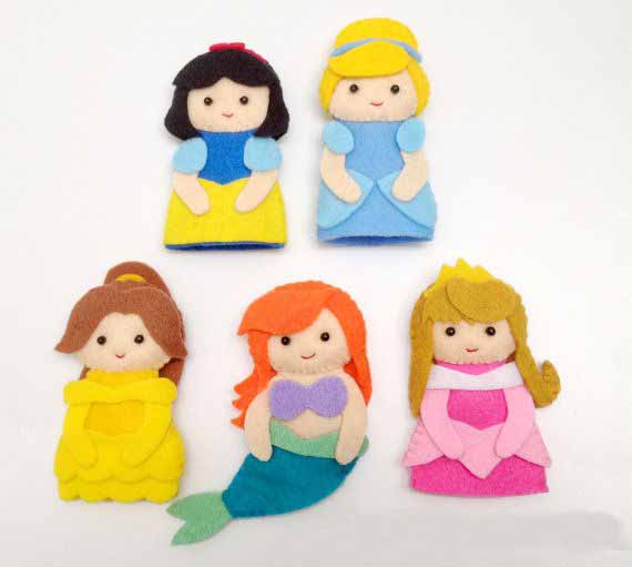 Lovely Cartoon Disney Princess Felt Finger Puppets For Promotion Gifts And Premium