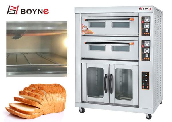 Bandejas da plataforma quatro do equipamento comercial da cozinha da padaria gás de aço inoxidável Oven With Proofer de duas