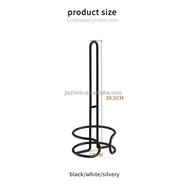 Heavy Duty Metal Paper Towel Rack Countertop Standing Toilet Roll Holder Weighted Base Kitchen Bathroom Tissue Shelf Storage