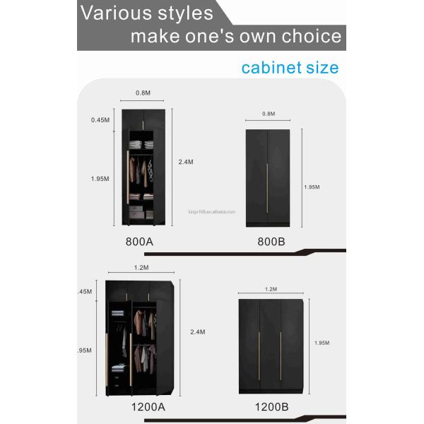 18mm Melamine Chipboard Customized Wardrobe Individual Bedroom Storage Cabinet