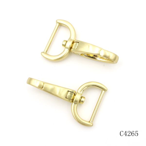 Premium Brush Gold Plated Metal Snap Hook Dog Lead Clip Key Chain Hook Bag Snap Hook