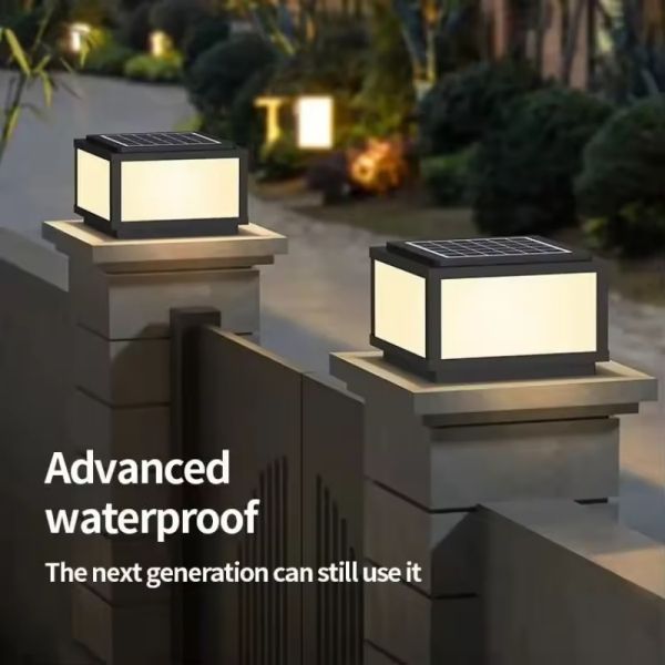 LED Solar Pillar Light With Energy-Saving LED Chips Weather-Resistant Design For Patio Pillars