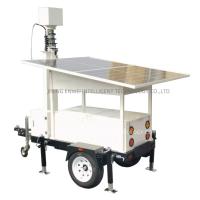 Mobile Camera Trailer Solar CCTV Surveillance Trailer With 2*590W Solar Panels And Customize Light