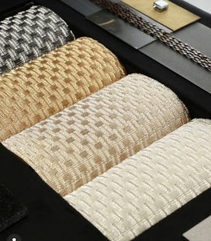 Glitter Decorative Metal Wall Covering Art Deco Woven Wallpaper Wallcoverings For Panel