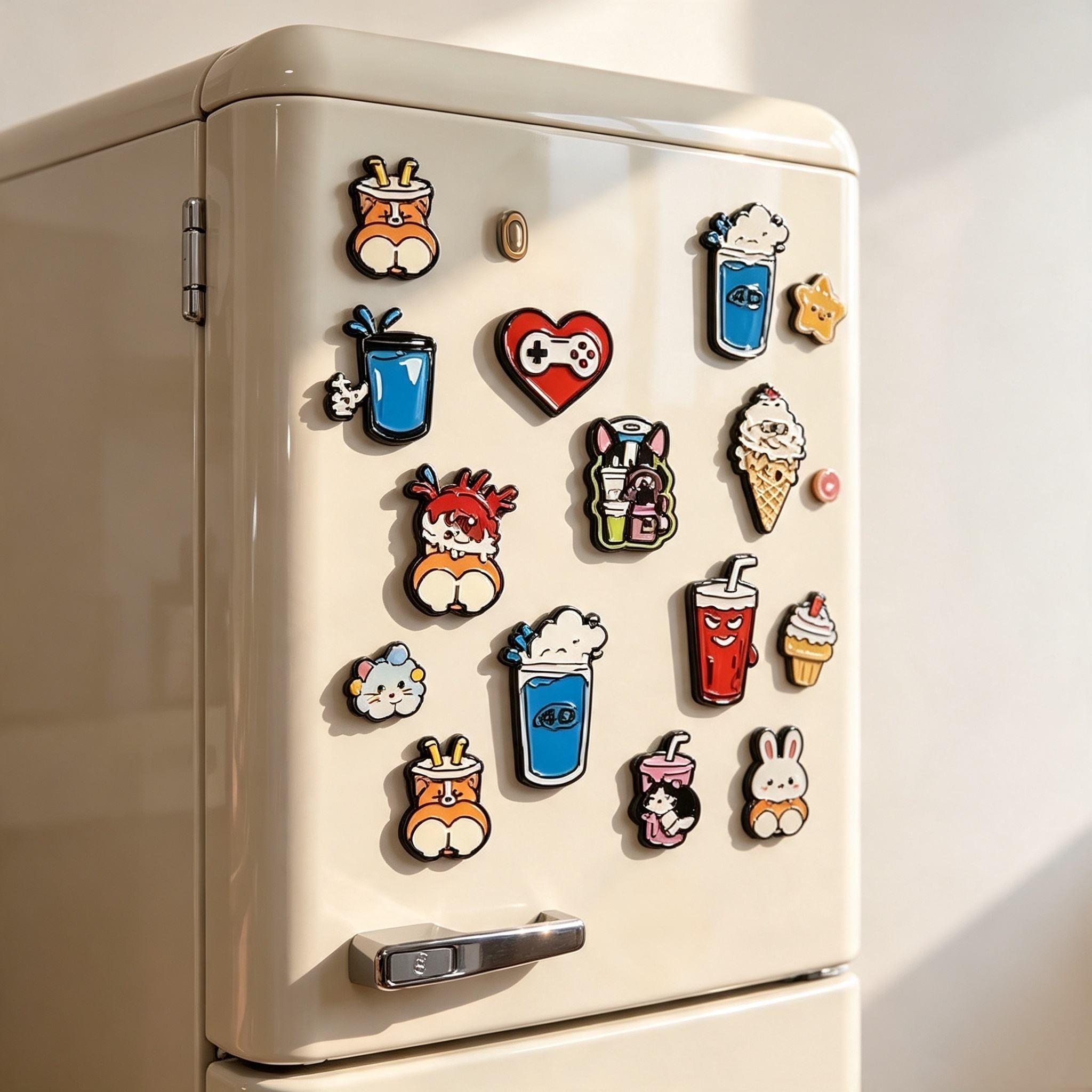 Custom Fridge Magnet Collection Enamel Retro Art Souvenirs with Strong Magnet Inside for Retailers and Brand Gifts