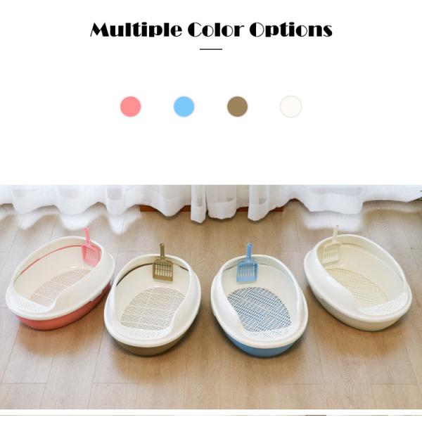 Cat Litter Box Anti-Splash Pet Dog Toilet Large Space Cat Plastic Cat Tray for Indoor