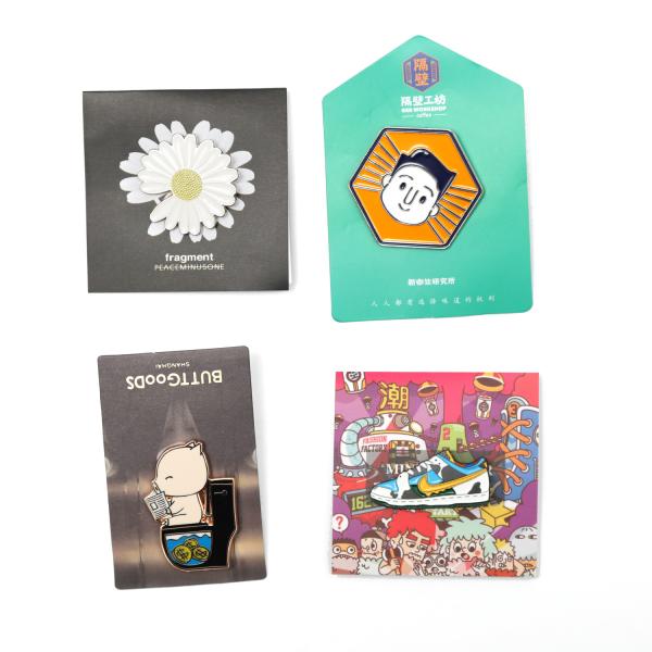 Lovely Fill In Color Metal Lapel Pins Custom Logo Western Brooches Cartoon Badges