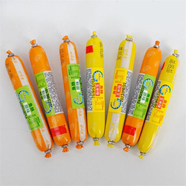 Colourful Logo Printed Plastic Pvdc Sausage Casing For Fish Sausages