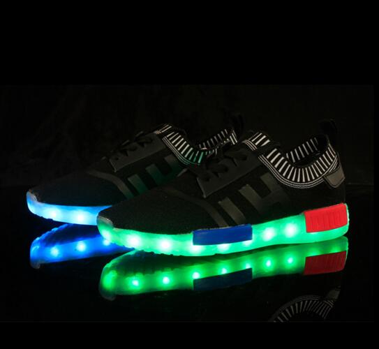 Rechargeable Flash Neon Light Up Shoes , Remote Control Led Shoes For Men