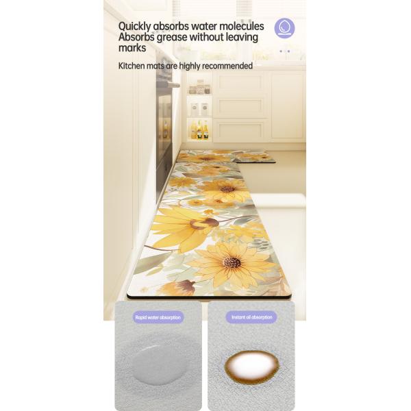 Long Kitchen Entrance Floor Mat with Customized Design and Waterproof Function