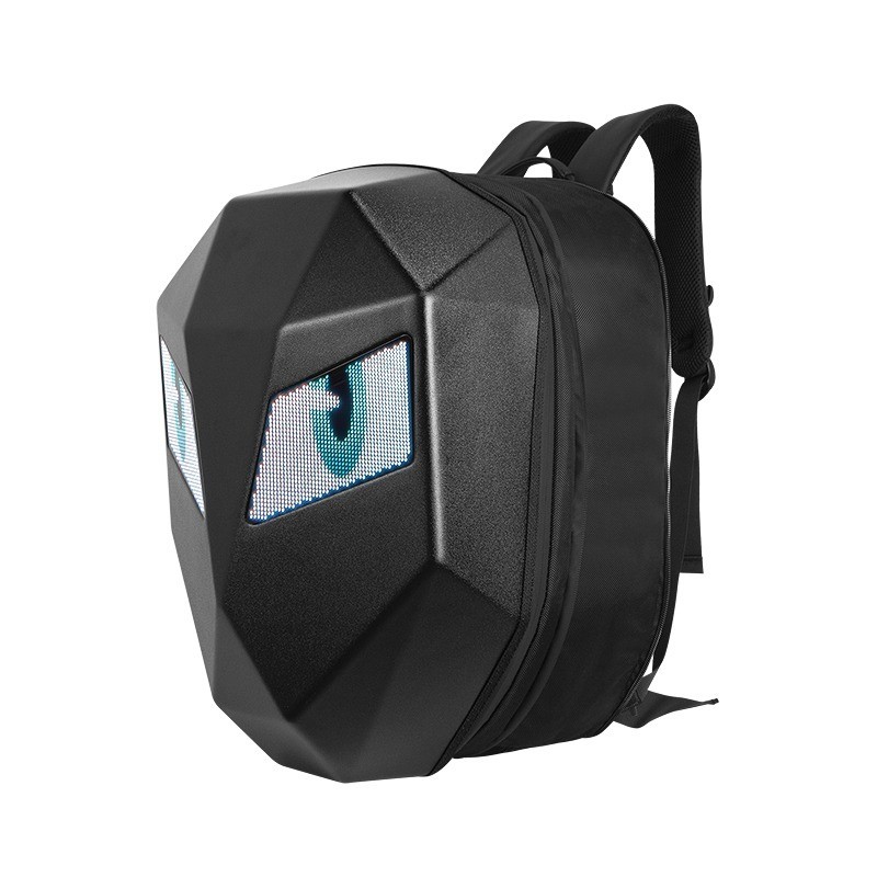 LED Backpack Bluetooth Waterproof Hard Shell Iron Man Cool Motorcycle Riding Black LED Rider Backpack