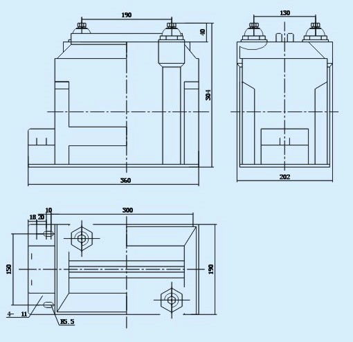 Full Enclosed Construction MV Voltage Transformer JDZ10-11R 50/60HZ