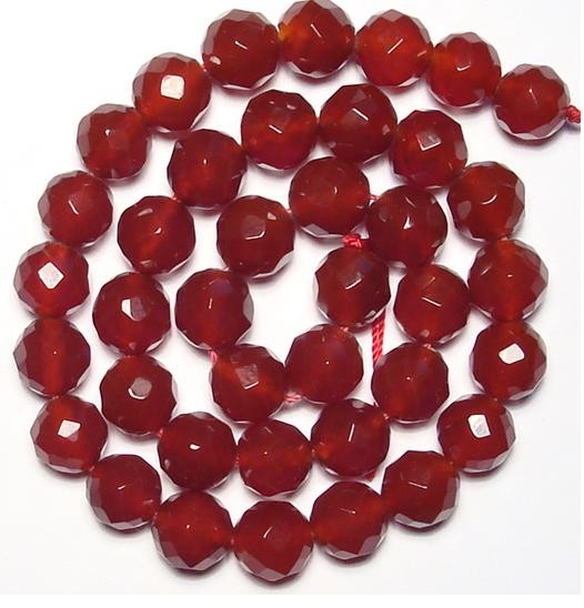 Wholesale Gemstone Beads, Faceted Round Carnelian Agate Beads, Semi Precious Gem Beads