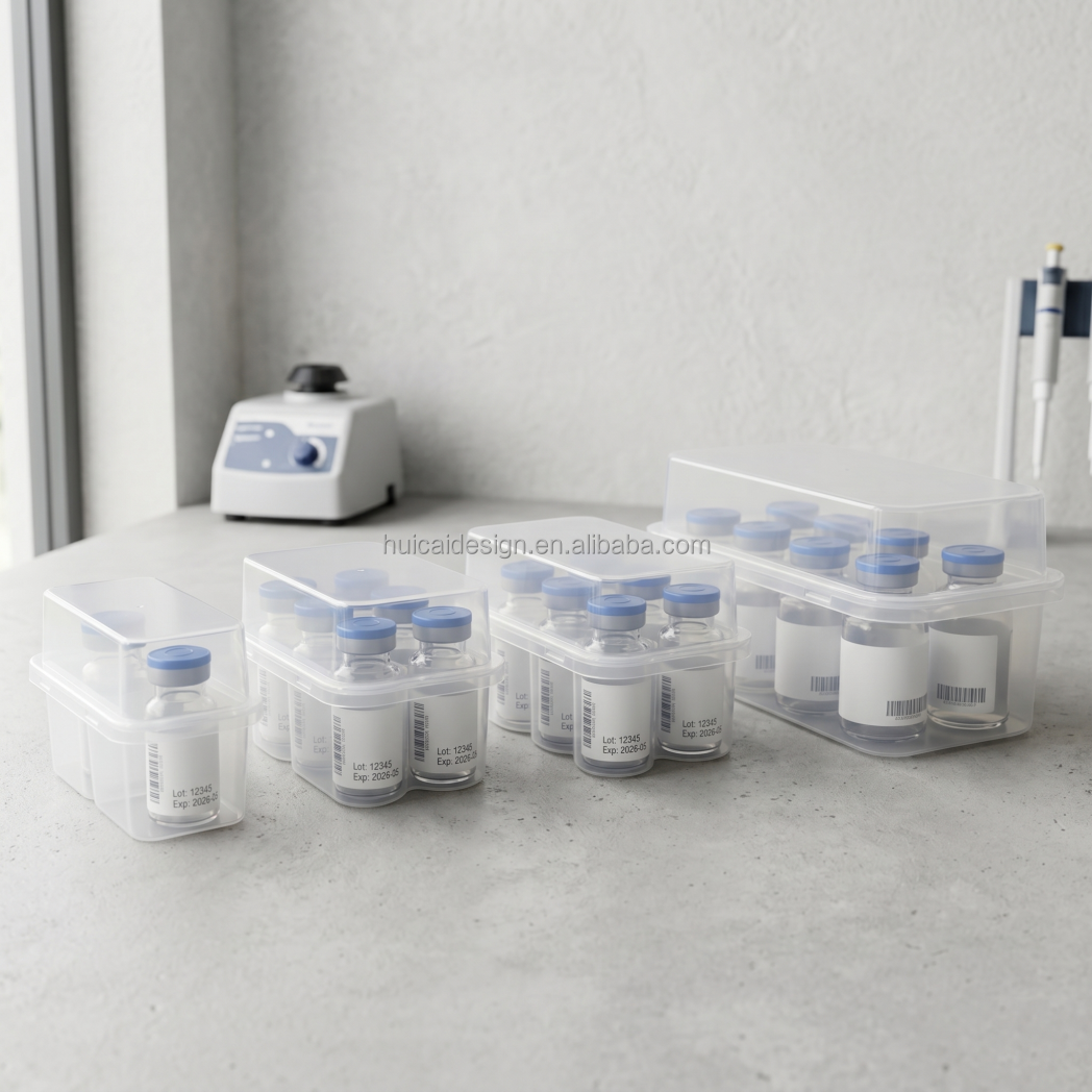 Wholesale 3ml 5ml 10 ml Transparent Freeze-dried Powder Vaccine Storage Plastic Box pp Vials Box Peptide Case Container