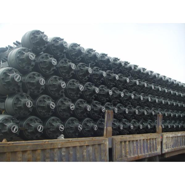 Green 12m Steel Flat Bed Semi Trailer With Lock For Cargo Transportation