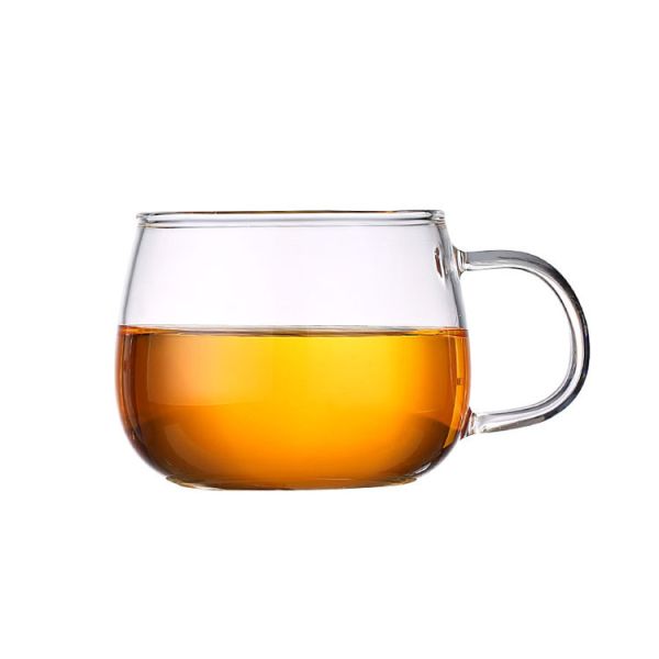 High Borosilicate Single Wall Glass Mug With Handle For Drinking Water Milk Tea Coffee