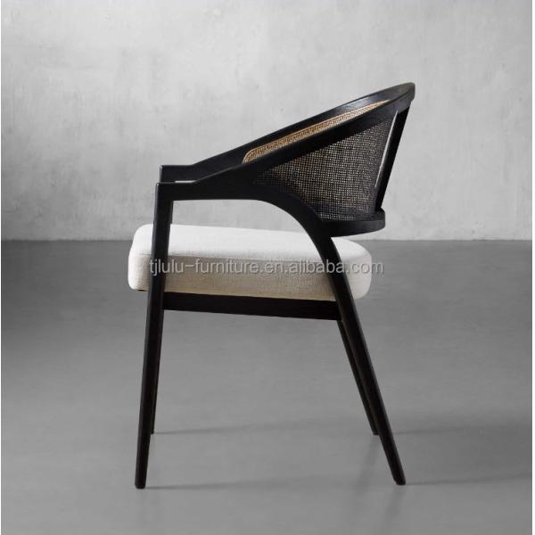 Simple Nordic Design Modern Solid Wood Rattan Fabric Dining Room Chair for Morden Restaurant