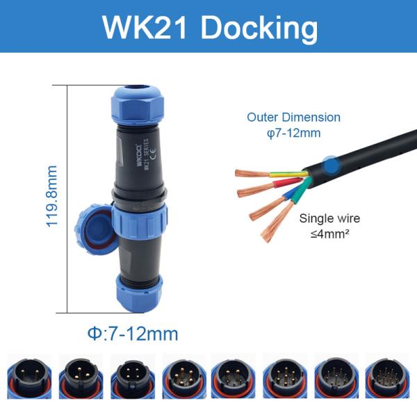 Threaded Sp Series Waterproof Connector Wk21 Docking Circular Pin Plug And Socket