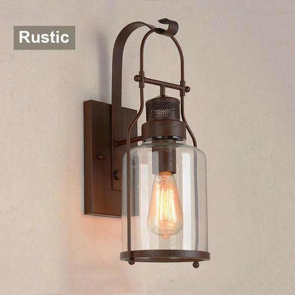 Loft retro iron garden yard wall lamp balcony glass outdoor wall light (WH-VR-42)