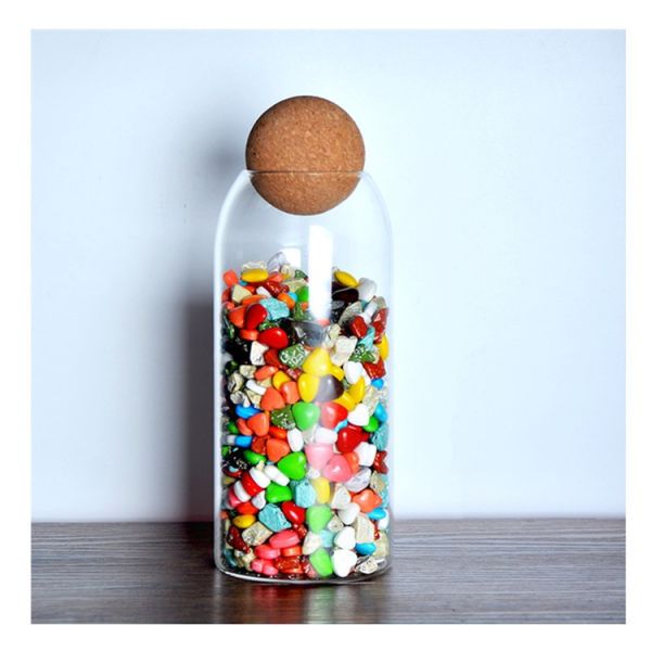 Anti Deform Borosilicate Glass Spice Jar Storage Bottle With Waterproof Cork Stopper