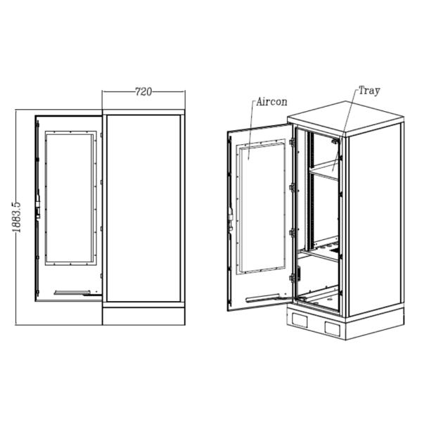 Armoire d'alimentation extérieur de serrure de point quatre, armoire électrique extérieure en acier galvanisée
