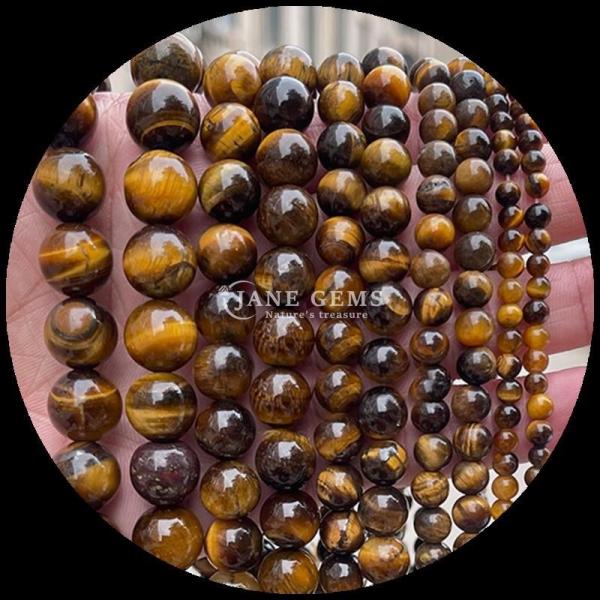 DIY Jewelry Making Essential Gems Bead 8mm Round Shape Tiger's Eye Loose Bead Strands