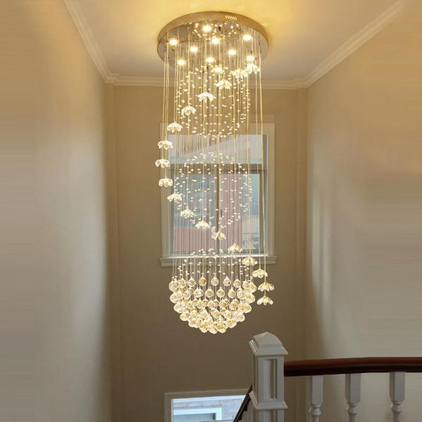 Modern Long Staircase Crystal Chandelier Lighting Indoor Lighting Hanging Luster(WH-NC-27)