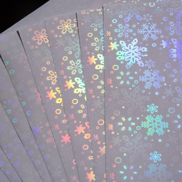 A4 Self Adhesive Transparent Cold Holographic Snowflake Lamination Film For DIY Scrapbook Photo Protection