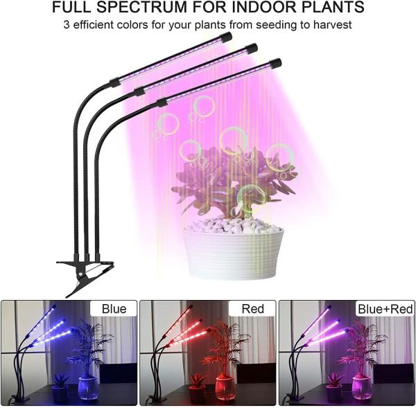 Flexible Goose Neck 30w Grow Light Indoor With Auto Timer