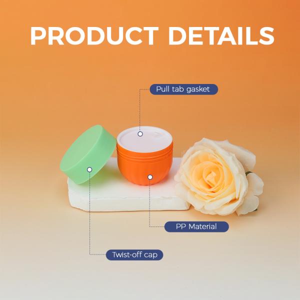 JXPACK 50ml Plastic Cosmetic Cream Jar with Pull Lid