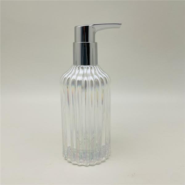 Ribbed Glass Bathroom Accessory Set For Hotel And Home Clear Color