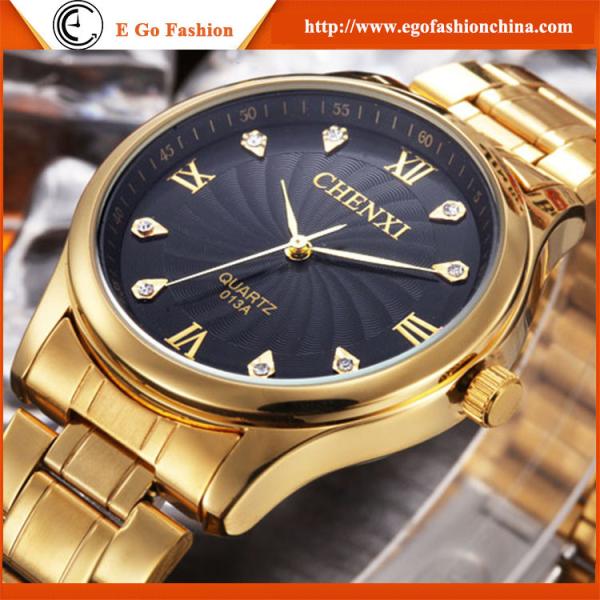 013 Full Gold Stainless Steel Watches Man Watch Quartz Watch Casual Dress Watch Roma Watch