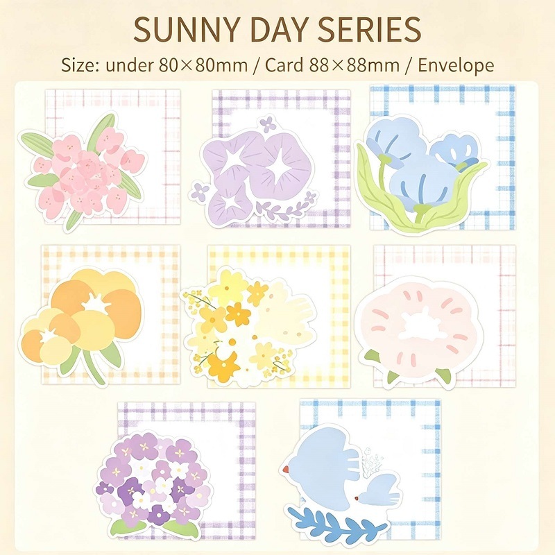 Scented Greeting Card Set With Die-Cut Floral Cards And Envelopes
